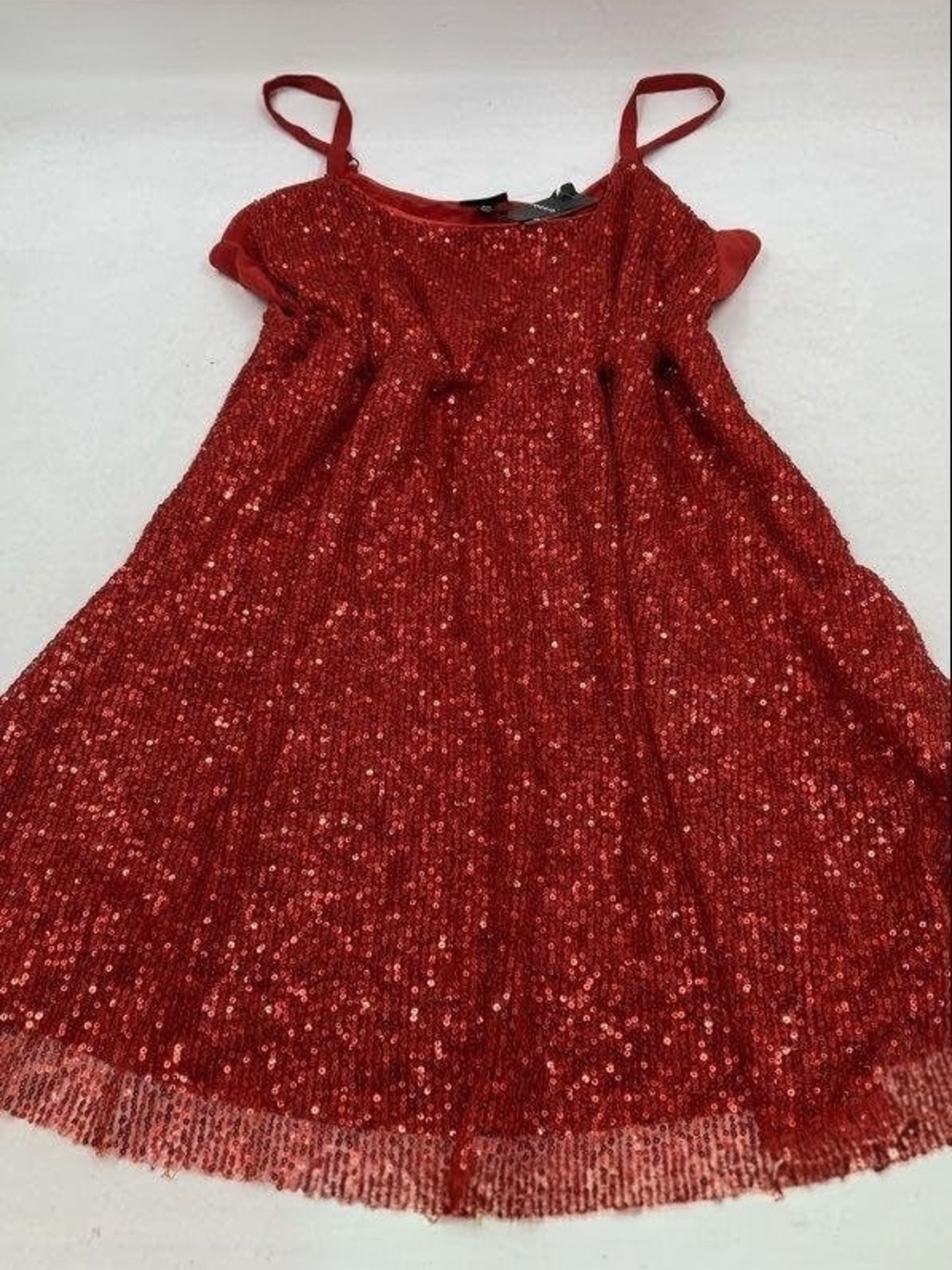 torrid Red Sequin Spaghetti Strap Dress